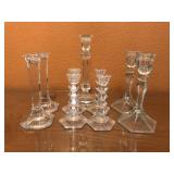 Smooth Glass Tapered Candleholders