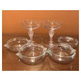 Glass Angel Goblets & Matching Bowls Glass Angel Goblets & Matching Bowls