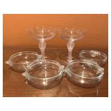 Glass Angel Goblets & Matching Bowls