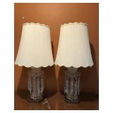 Vintage Ornate Cut Glass Lamps Vintage Ornate Cut Glass Lamps