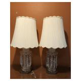 Vintage Ornate Cut Glass Lamps