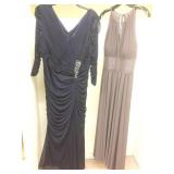 A pair of evening gowns, size 16 & 12