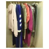 Assortment of clothing, shirts, house coats &