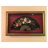 Asian Vintage Fan In Ornate Frame