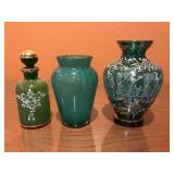 Green Enameled Vase & More