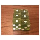 Dunes Casino Vintage RARE Green Dice Dunes Casino Vintage RARE Green Dice