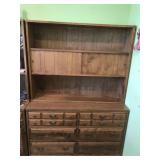 Vintage Wood Dresser with Hutch