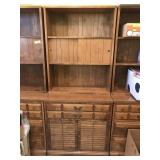 Vintage Wood Small Cabinet with Hutch Vintage Wood Small Cabinet with Hutch