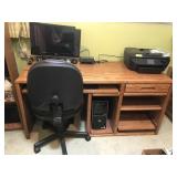 Solid Wood Desk & Office Chair Contents Not