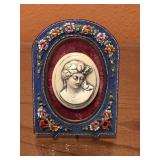 Vintage Mosaic Frame w/ Celliloid Protrait Vintage Mosaic Frame w/ Celliloid Protrait