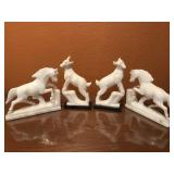 Vintage Alabaster Horse & Marble Goat Figurines