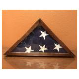 Military American Flag in Display Case