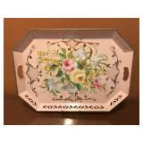 Vintage Hand Painted Tole Tray by Pilgrim Art Vintage Hand Painted Tole Tray by Pilgrim Art
