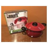 2 Bialetti Red 5 Quart Pasta Pots 2 Bialetti Red 5 Quart Pasta Pots