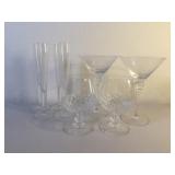 Assorted Cocktail Glasses & Collapsible Wine Rack