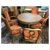 Round to Oval Dining Wood Dining Table & Chairs