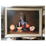 Mid Century Oil on Canvas Signed By Done Mid Century Oil on Canvas Signed By Done