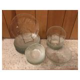 Vintage Glass Plates w/ Tulip Pattern Vintage Glass Plates w/ Tulip Pattern