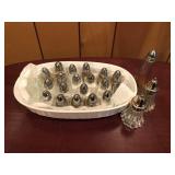 Vintage Salt & Pepper Shakers w/ Tray Vintage Salt & Pepper Shakers w/ Tray