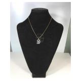 14k Gold 'D' Pendant w/ Diamonds & Necklace- 5g 14k Gold 'D' Pendant w/ Diamonds & Necklace- 5g