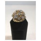 14k GOLD Domed Nugget Diamond Ring,22.7g, 14k GOLD Domed Nugget Diamond Ring,22.7g,