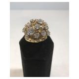 14k GOLD Domed Nugget Diamond Ring,22.7g,