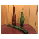Colored Glass Vintage Raised Image Bottles Colored Glass Vintage Raised Image Bottles