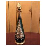 Green & Gold Painted Christmas Decanter Green & Gold Painted Christmas Decanter