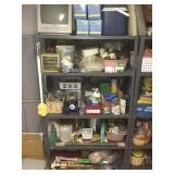 Metal Rack 62inX35.5inX15.5in w/ various items Metal Rack 62inX35.5inX15.5in w/ various items