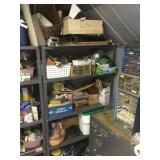 Metal Rack 62inX35.5inX15.5in w/ various items Metal Rack 62inX35.5inX15.5in w/ various items