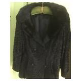 Mink Collar Black Jacket