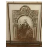 Gold On Glass King On Throne & Frame