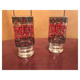 Vintage Merry Christmas Drinking Glasses Vintage Merry Christmas Drinking Glasses