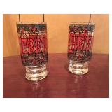 Vintage Merry Christmas Drinking Glasses