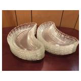 Crescent Shaped Bone Glass Salad Bowls