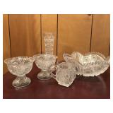 Cut Glass Vintage Serving Bowl & More