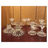 Vintage Cut Glass Candle Holders