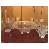 Cut Glass Large Salad Bowl & More