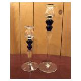 Polish Vintage Glass Candleholders Polish Vintage Glass Candleholders