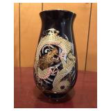 Toyo Japan Vintage Blue Dragon Vase