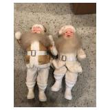 Vintage 1950's White & Gold Santas Vintage 1950's White & Gold Santas
