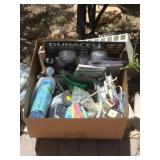 A box with lights and more various items A box with lights and more various items