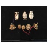 Resin Vintage Netsuke Asian Miniature Figures Resin Vintage Netsuke Asian Miniature Figures