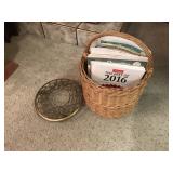 Plant, Basket with Cookbooks