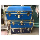 3 Vintage trunks 30inX16inX12in 3 Vintage trunks 30inX16inX12in