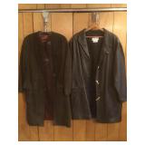 Black Leather Coat & Olive Suede Coat Black Leather Coat & Olive Suede Coat