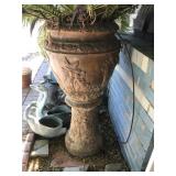 Ornate Pot with Stand & Palm