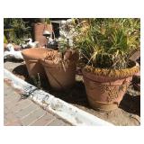 Set of Three Plastic Outdoor Pots