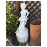 Roman Inspired Little Girl Statue with Pedestal