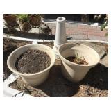Large White Pots & Pedistal Large White Pots & Pedistal